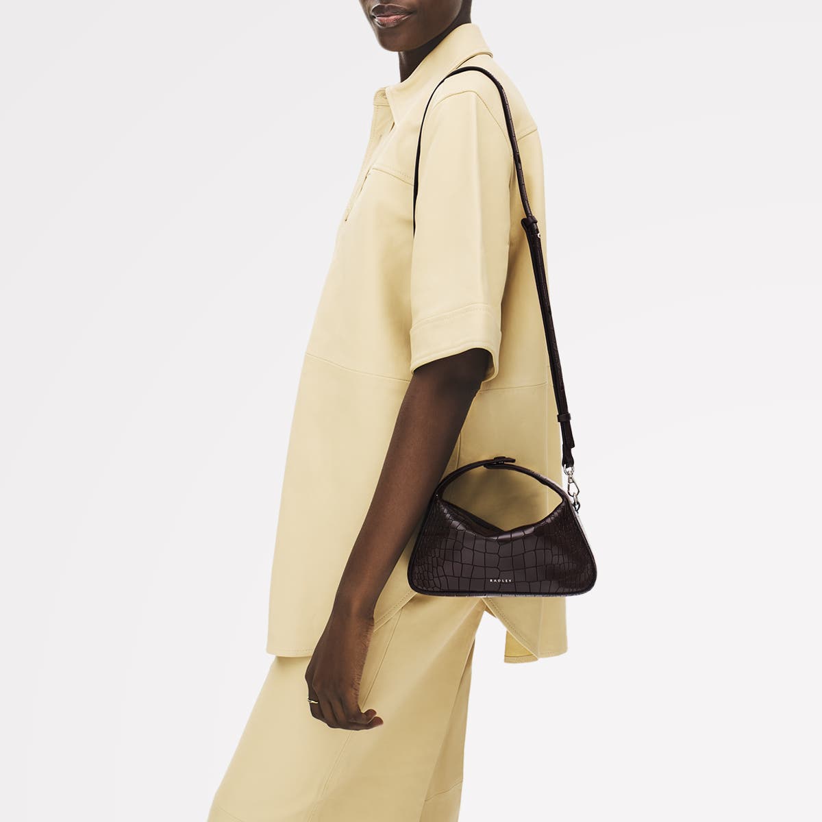 Radley De Beauvoir Faux Croc Small Ziptop Satchel Bag, Alternate, color, 