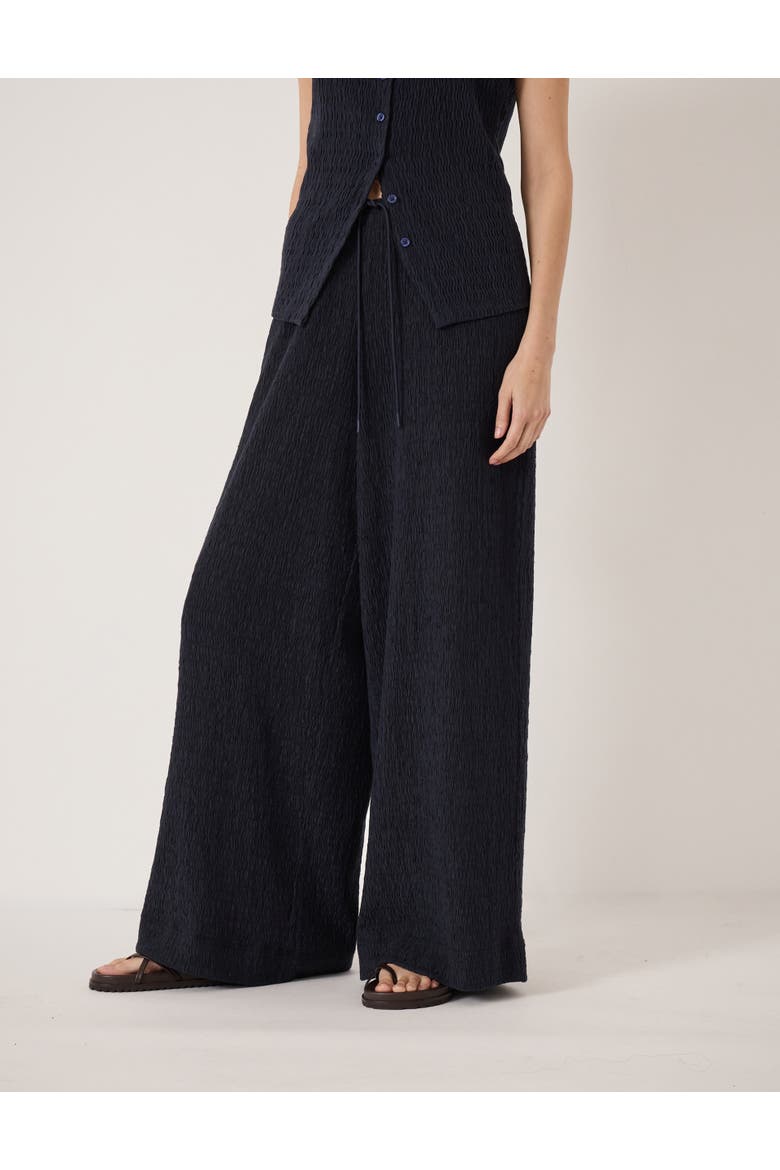 Aria Textured Jersey Wide Leg Pants, Main, color, Midnight Navy