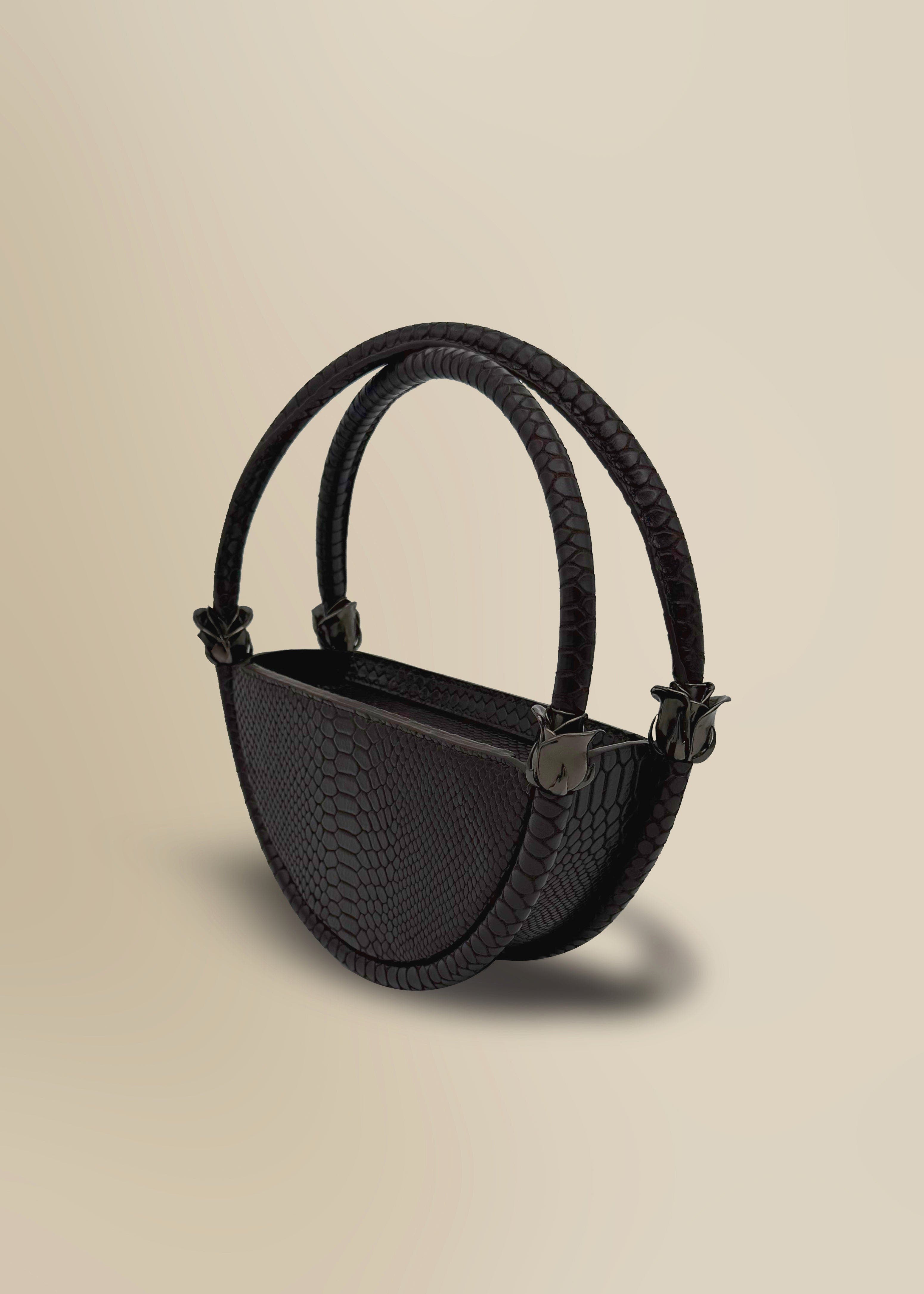 Contessa Mills World Bag Petite Elegant Structured Italian Leather Handbag, Alternate, color, Black