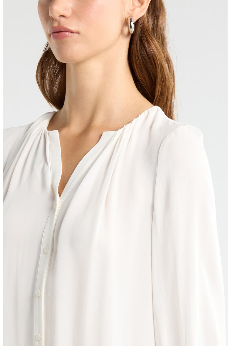 V-Neck Button-Up Top, Alternate, color, IVORY TOFU