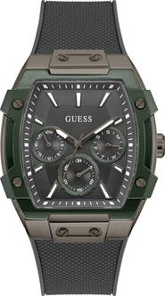 GUESS Multifunction Silicone Strap Watch, 44mm x 51mm