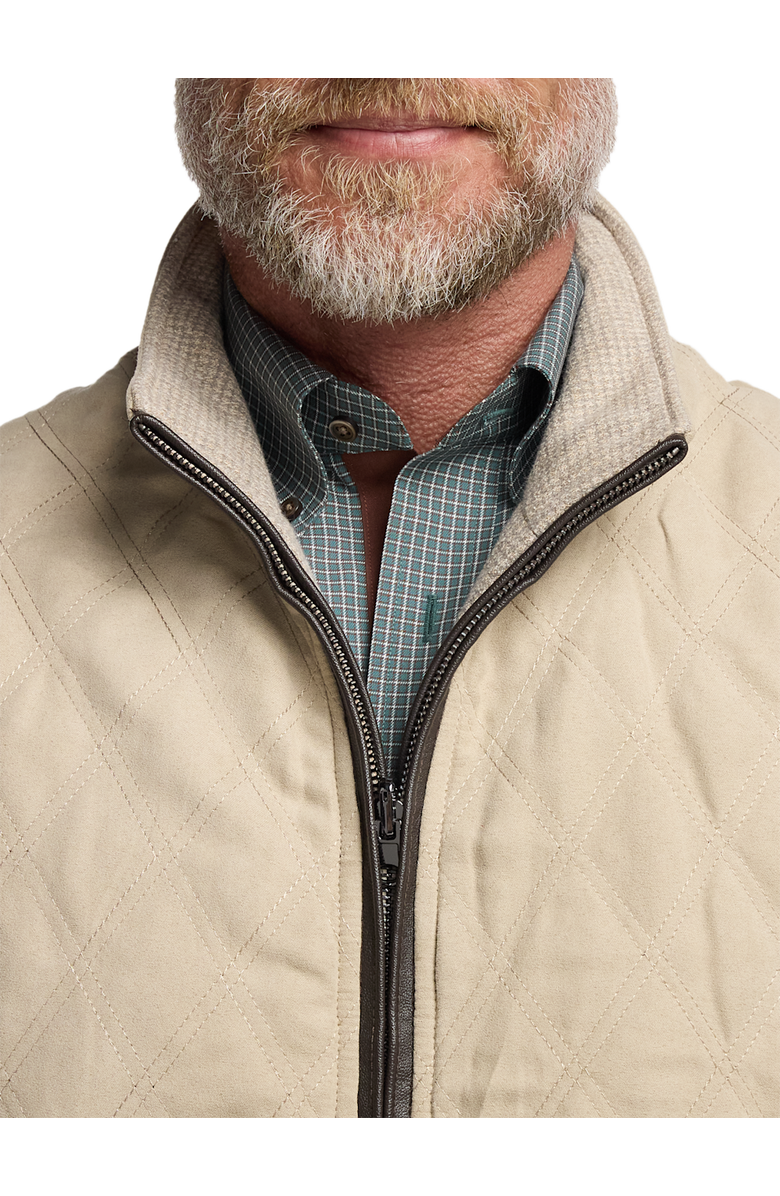 Paul Fredrick Microsuede Check Reversible Vest, Alternate, color, Cream