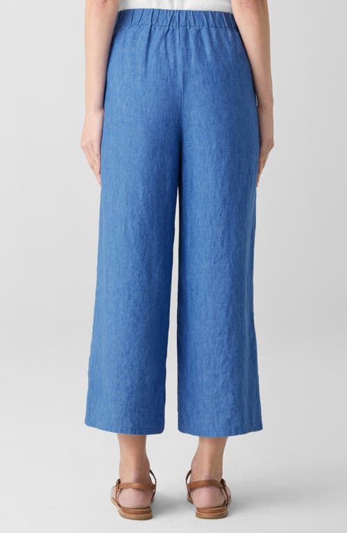 Shop Eileen Fisher Organic Linen Crop Wide Leg Pants In Ultma