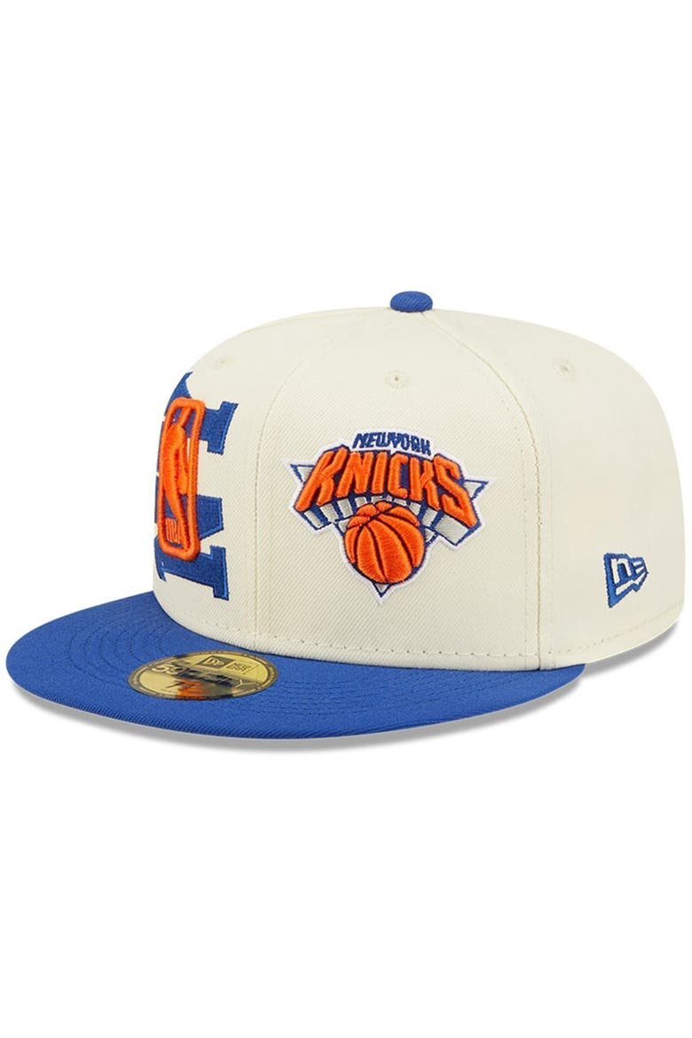 Men's New Era Cream/Blue New York Knicks 2022 NBA Draft 59FIFTY Fitted Hat, Main, color, Blue