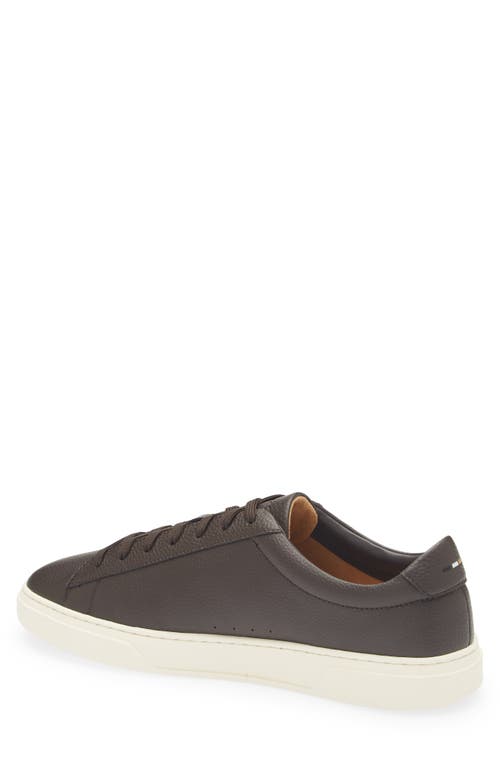 Hugo Boss Low-top Trainers In Grained Faux Leather In Brown