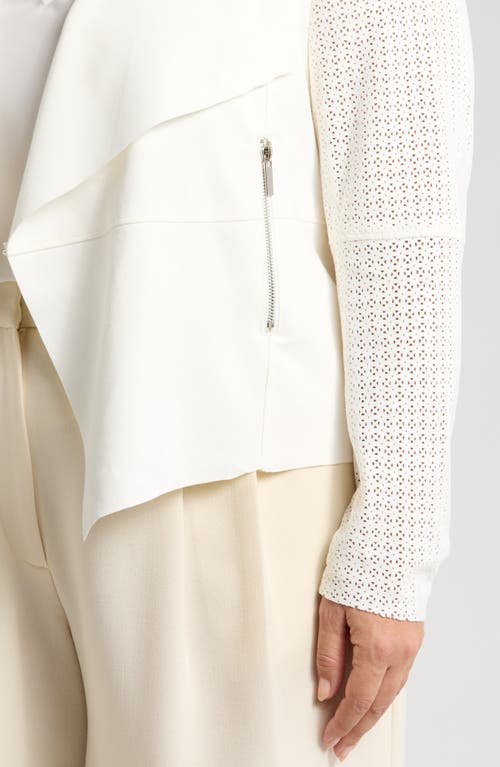 Bagatelle Mixed Media Moto Jacket In White