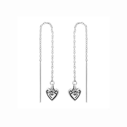 Astor & Orion Women's Silver Heart Threader Earrings In Silver