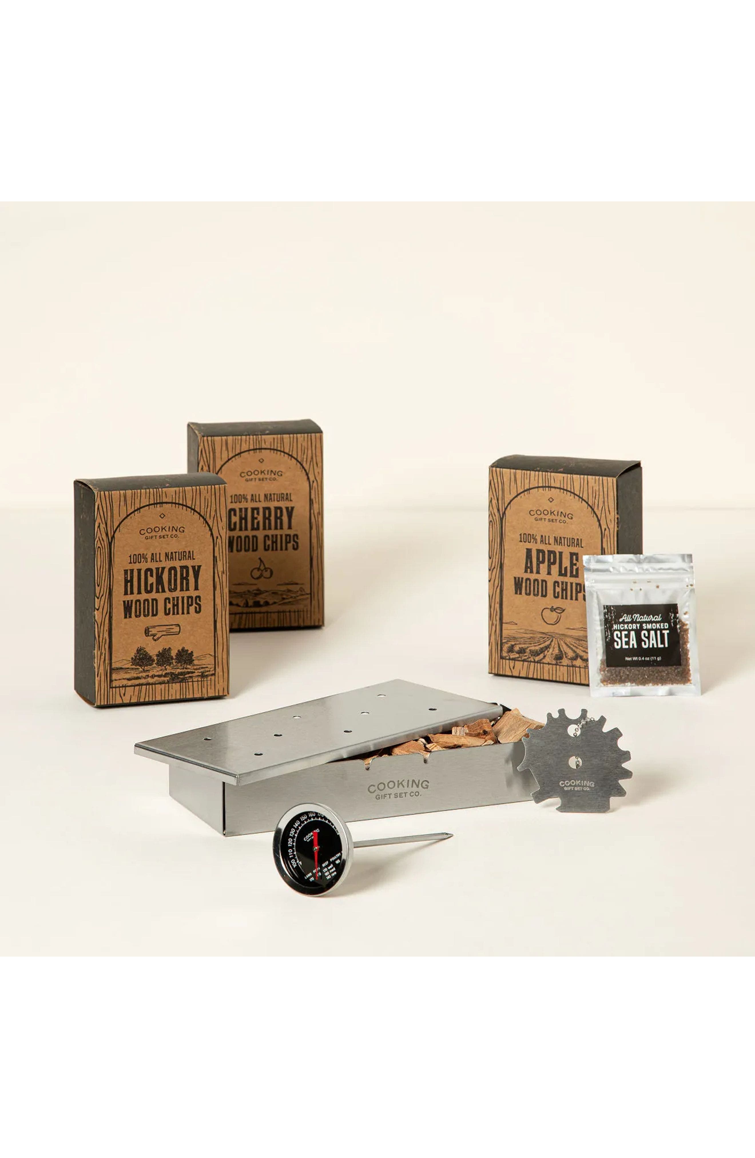 Grill Smoker Gift Set by Cooking Gift Set Co in Silver 