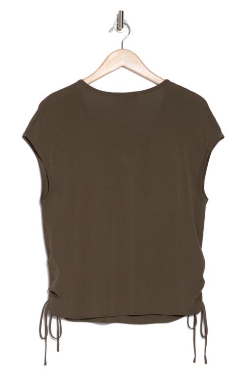 ADRIANNA PAPELL ADRIANNA PAPELL V-NECK CAP SLEEVE SIDE TIE TOP