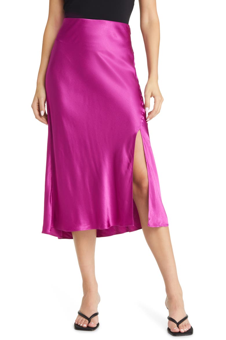 Maya Satin A-Line Skirt, Main, color, RADIANCE