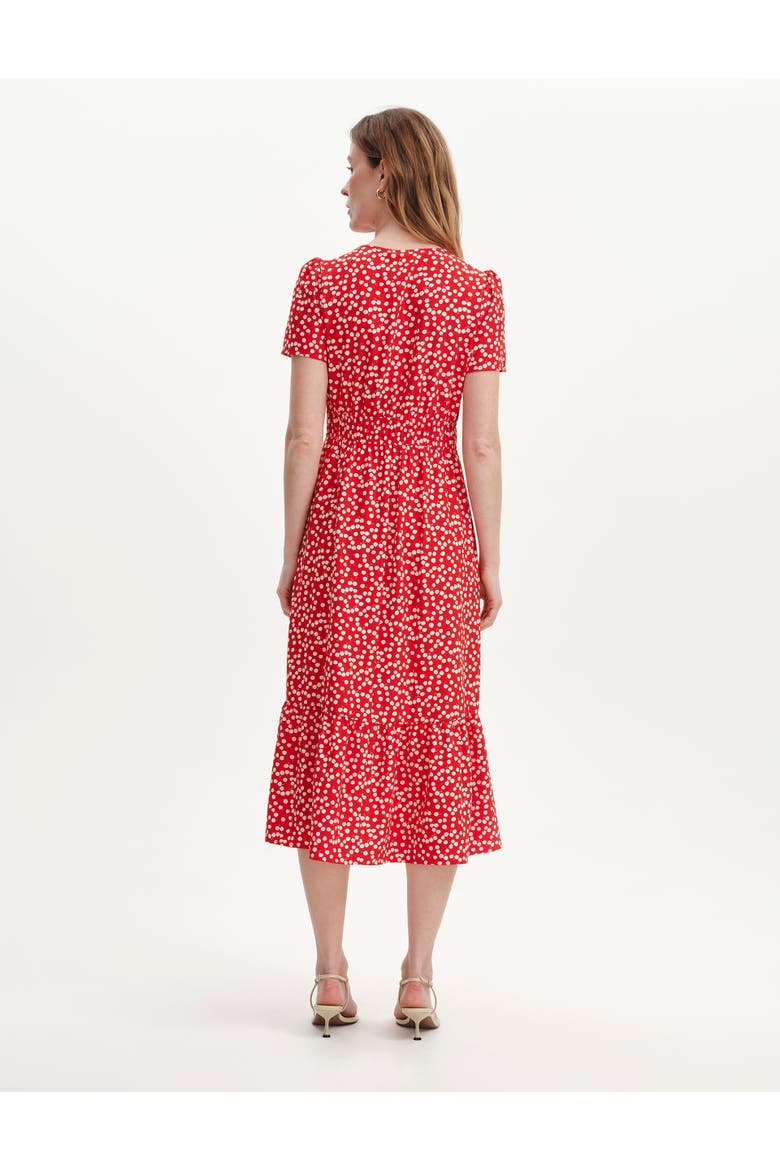 Deena Wrap Fit Midi Dress, Alternate, color, Red Cherry Spot