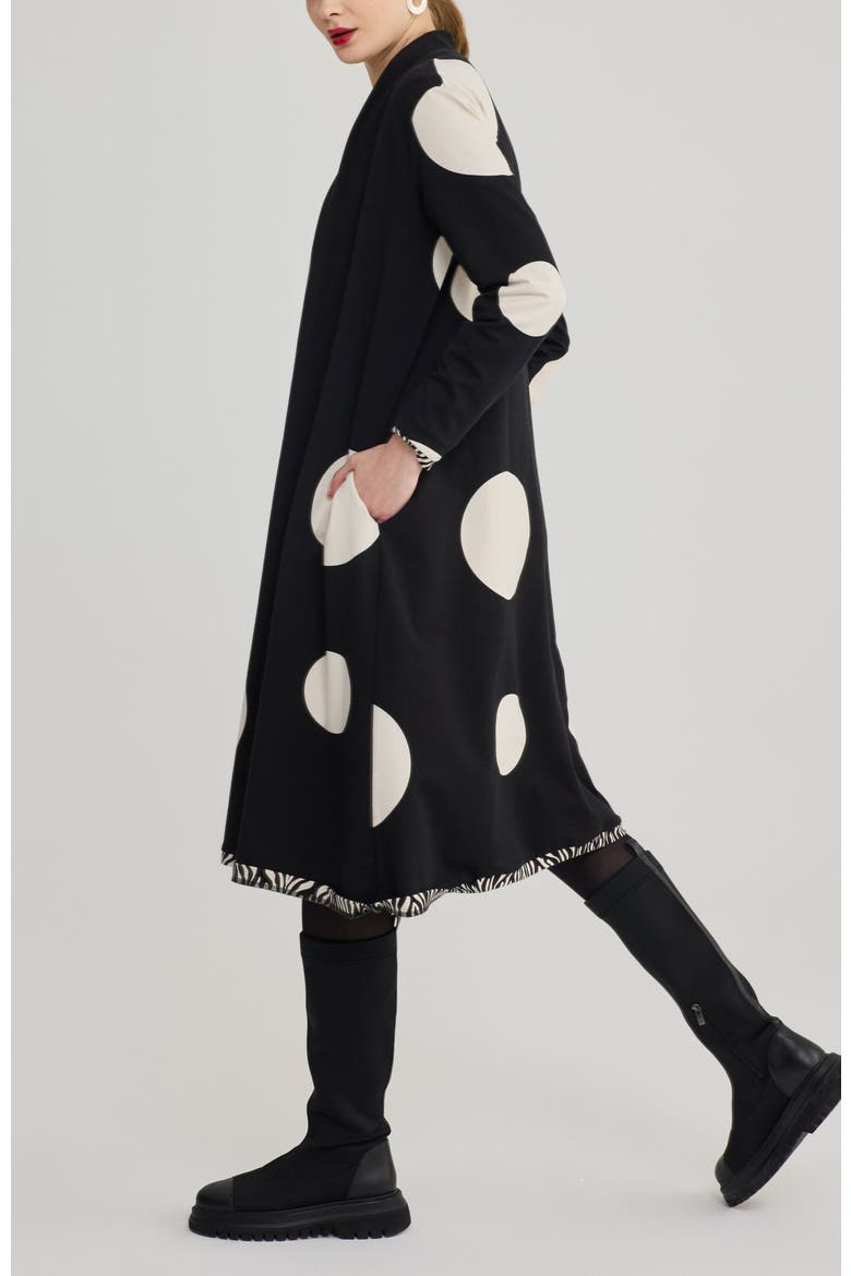Tuva Long Printed Cotton Jersey Cardigan, Alternate, color, Polka Dots