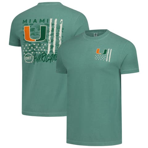 Men's  Green Miami Hurricanes Comfort Colors OHT Camo Overlay T-Shirt
