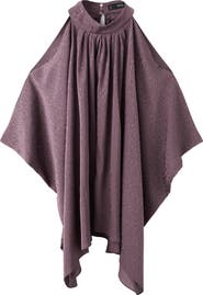 MANGO Cold Shoulder Satin Top