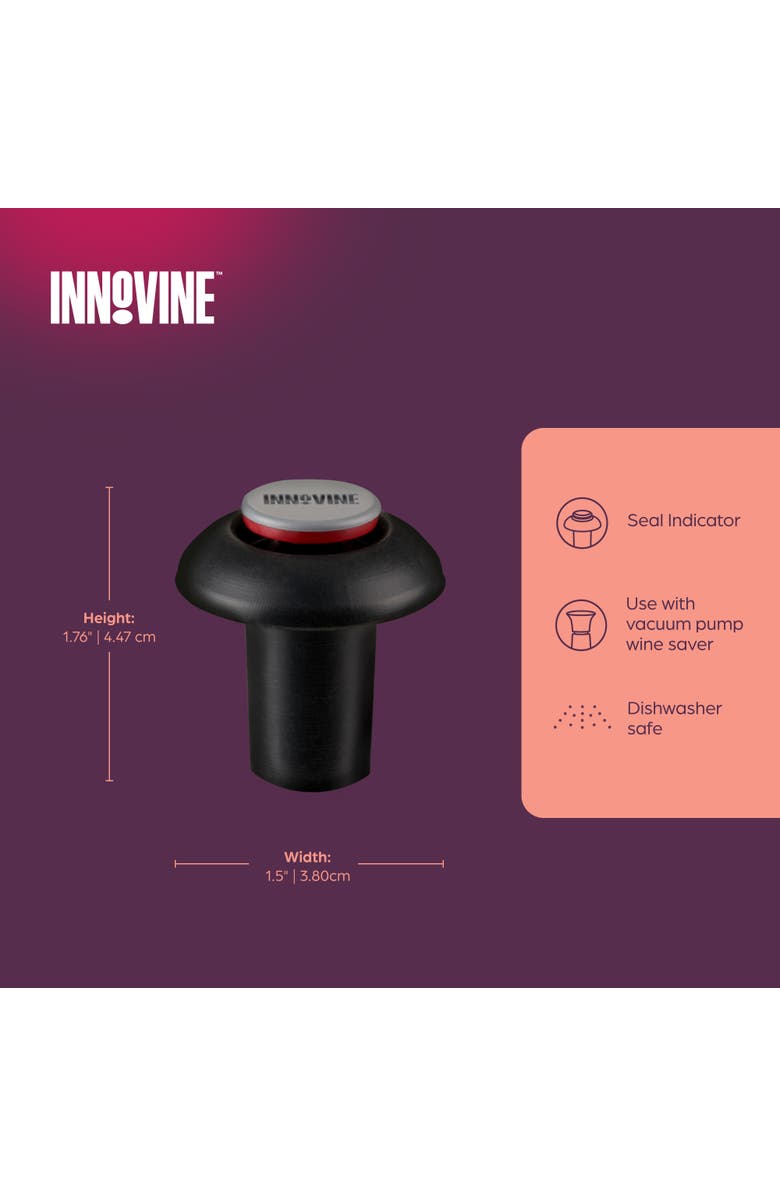 Innovine Vacuum Pump Stoppers Set of 2, Alternate, color, Black