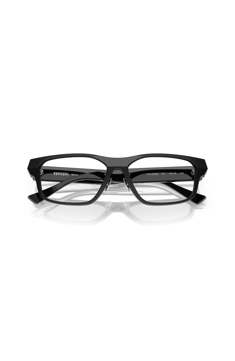 Ferrari 56mm Rectangle optical glasses, Alternate, color, Black
