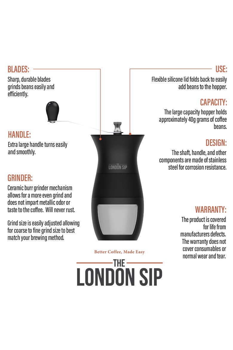 Manual Coffee Grinder, Alternate, color, Black