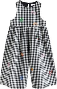 NEXT Kids' Gingham Embroidered Wide Leg Jumpsuit