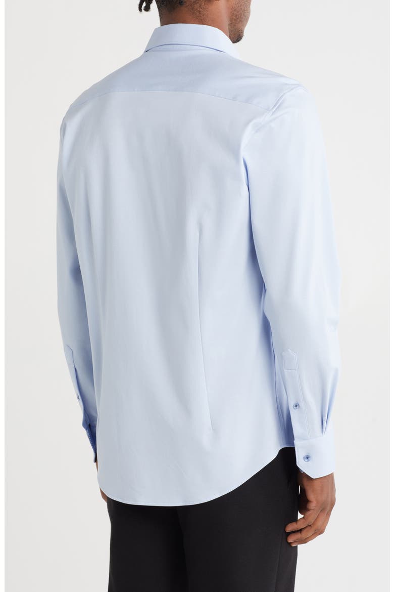 Tailored Fit Solid Cotton Dress Shirt, Alternate, color, LIGHT BLUE