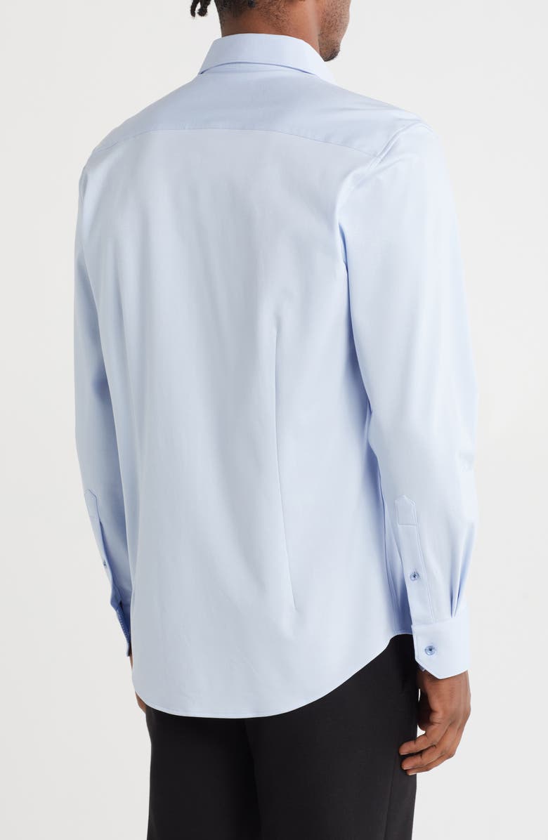 LEVINAS Tailored Fit Solid Cotton Dress Shirt, Alternate, color, Light Blue