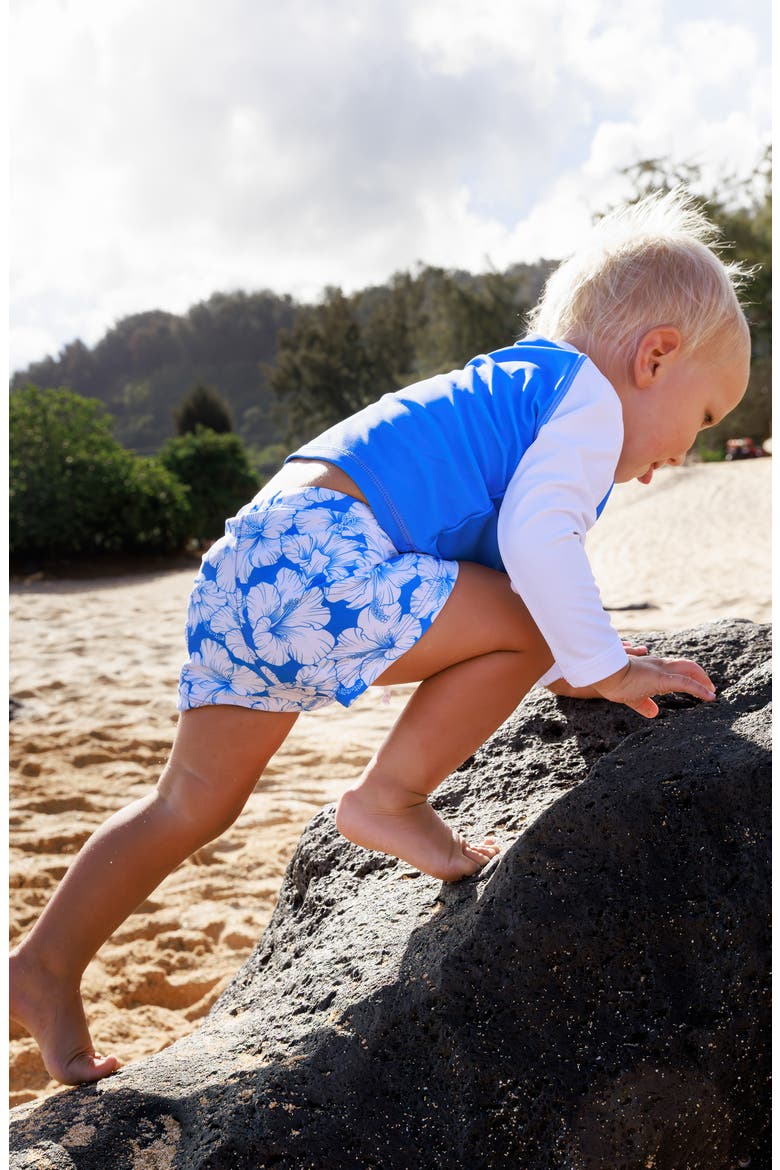 Kids' Surf's Up Long Sleeve Two-Piece Rashguard Swimsuit, Alternate, color, MARINA BLUE