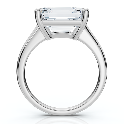 Bliss Diamond Certified 5ct Emerald Cut Lab Grown Diamond Solitaire Engagement Ring Gold Or Pt