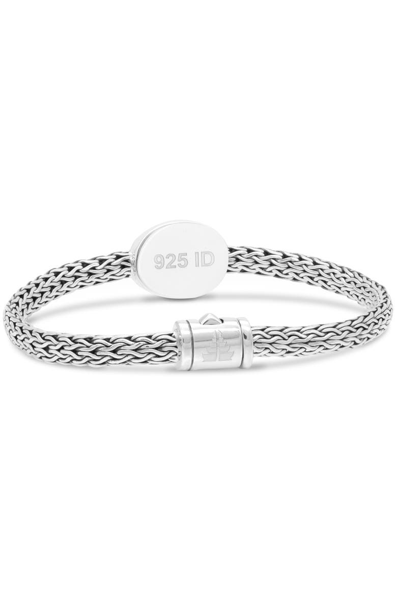 Bali Filigree with Hammer Accent with Dragon Bone Chain Bracelet in Sterling Silver, Alternate, color, Silver