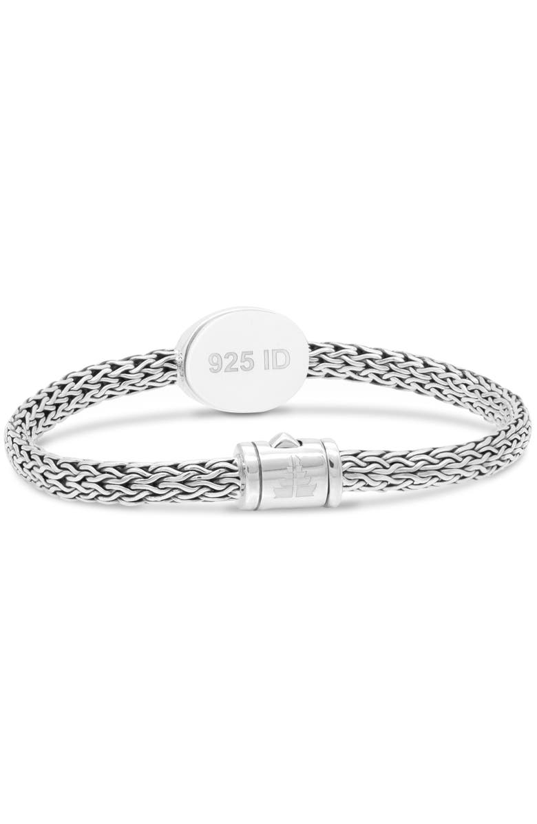 DEVATA Bali Filigree with Hammer Accent with Dragon Bone Chain Bracelet in Sterling Silver, Alternate, color, Silver