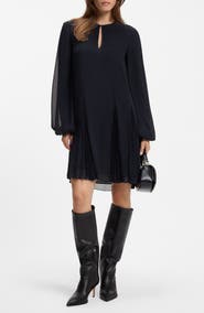 BOSS Donottati Long Sleeve A-Line Dress