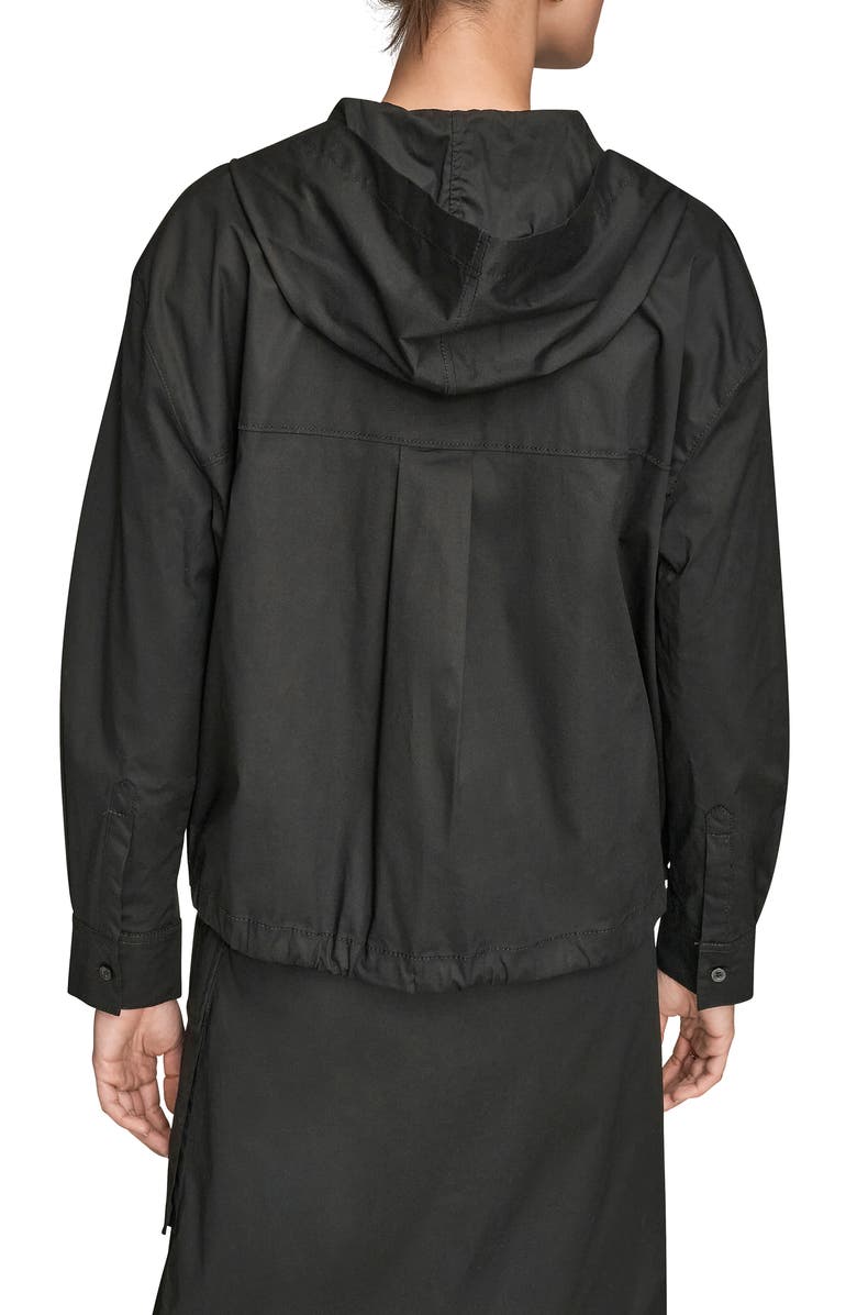 Donna Karan New York Hooded Long Sleeve Button-Up Shirt, Alternate, color, Black