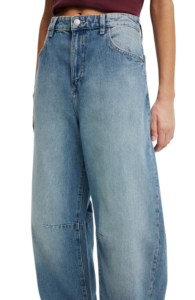 Cotton On Women's Barrel Jean, Alternate, color, Movin Blue