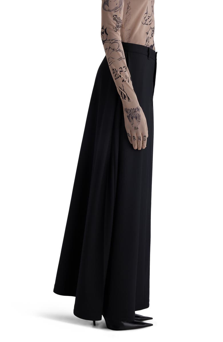 Balenciaga Hybrid Wool Pants Maxi Skirt, Alternate, color, 