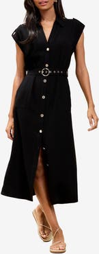 Lipsy Belted Cap Sleeve Shirtdress