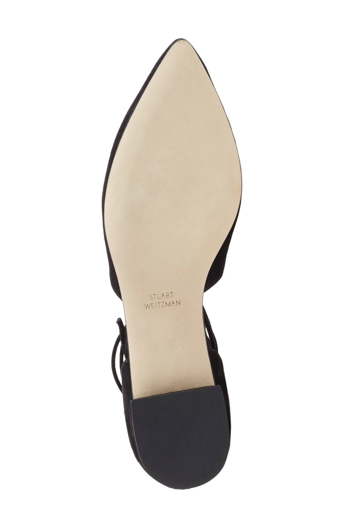 'Tyler' Wraparound Lace Flat (Nordstrom Exclusive), Alternate, color, BLACK SUEDE