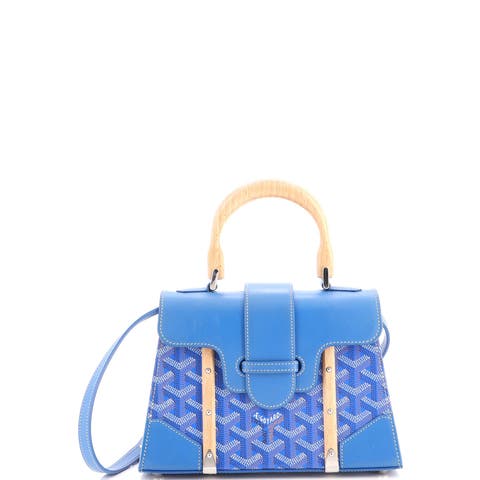 Structured Saigon Top Handle Bag Coated Canvas with Leather Mini