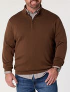Harbor Bay by DXL Big & Tall Quarter-zip Pullover Sweater
