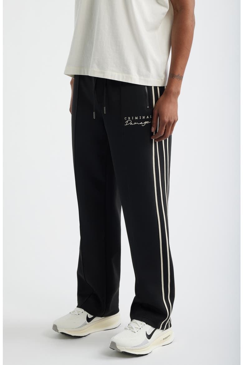 Dragon Embroidered Track Pants, Alternate, color, BLACK/ ECRU