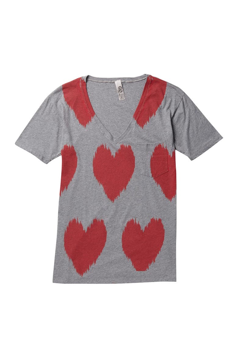 Printed Pocket T-Shirt, Alternate, color, CHARCOAL DIGITAL HEARTS