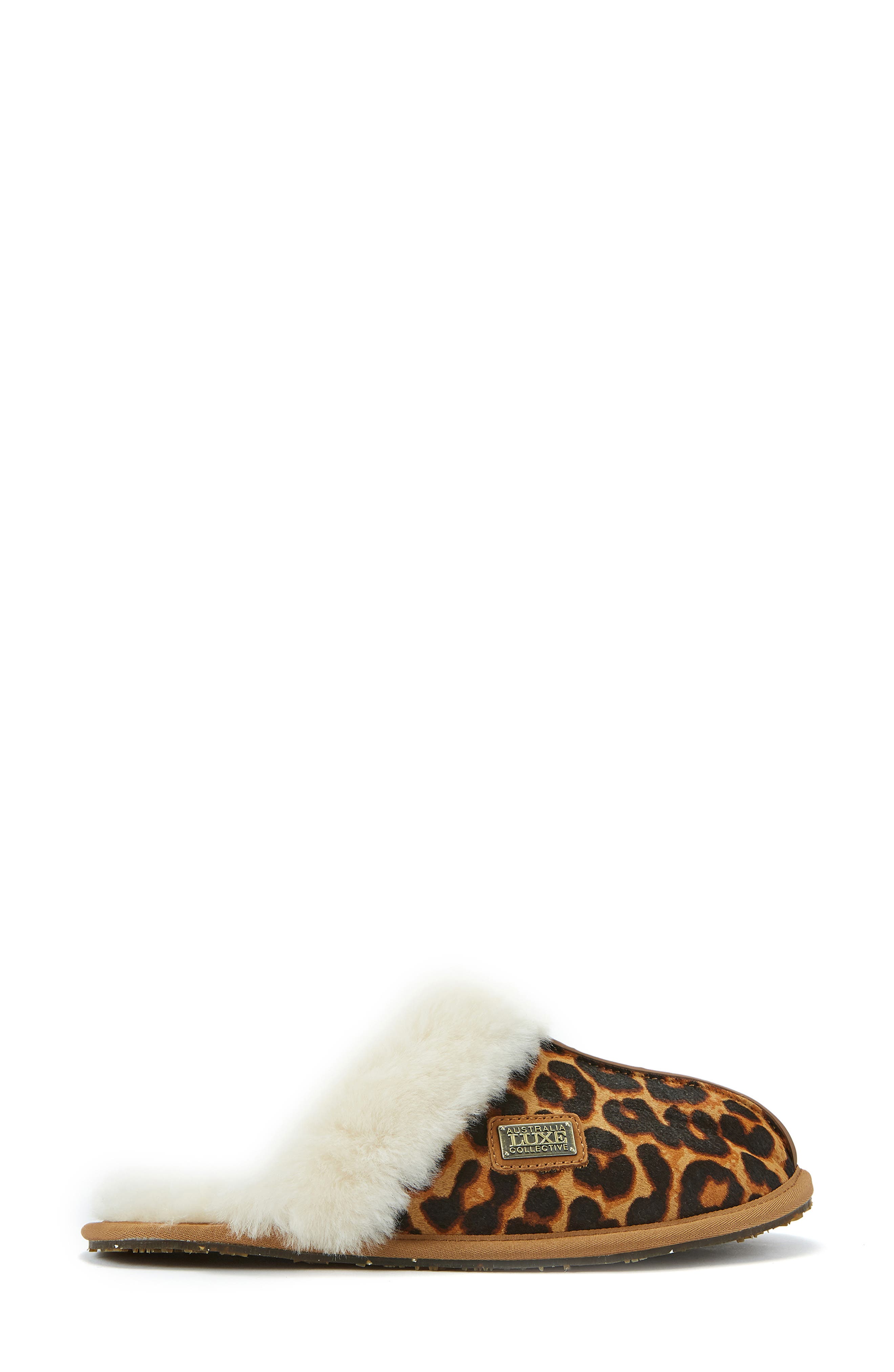Australia Luxe Collective Genuine Shearling Mule Slipper, Alternate, color, Leopard