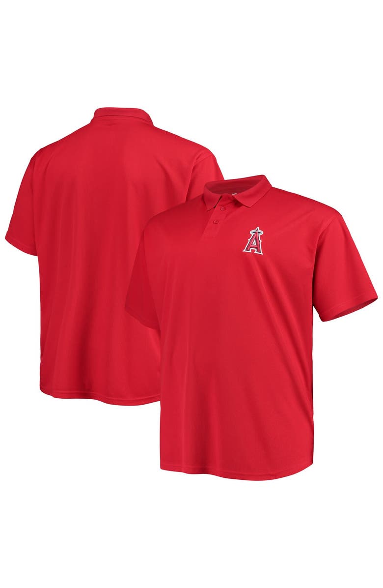 FANATICS Men's Fanatics Branded Red Los Angeles Angels Big & Tall Solid Birdseye Polo, Main, color, 