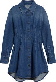 Givenchy Long Sleeve Denim Cocoon Mini Shirtdress