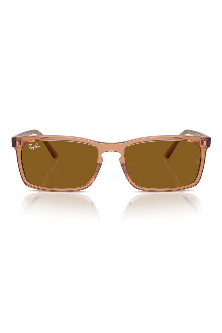 59mm Rectangular Sunglasses, Alternate, color, TRANSPARENT BROWN