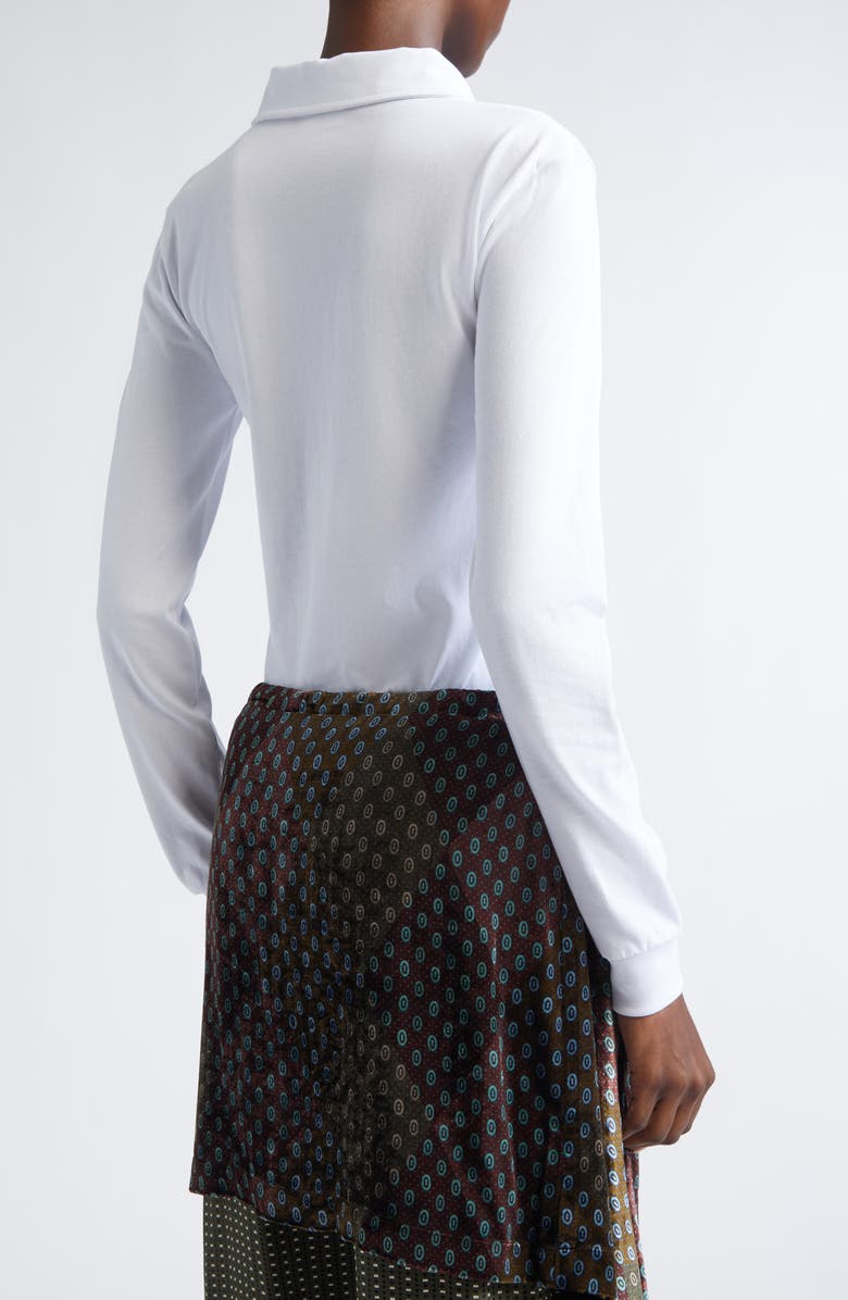 Dries Van Noten Herst Long Sleeve Polo Sweater, Alternate, color, White
