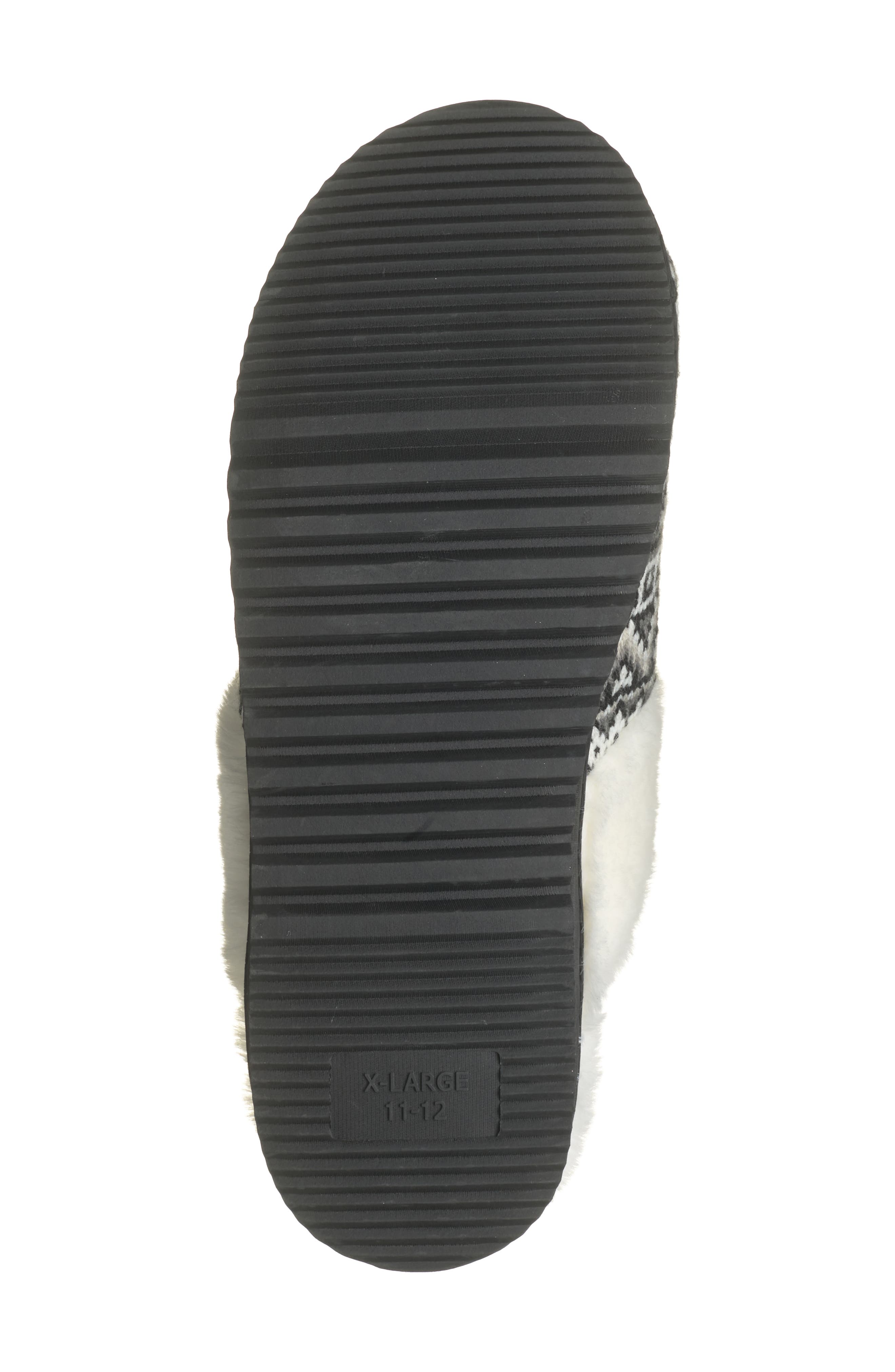 Børn Fair Isle Faux Fur Lined Scuff Slipper, Alternate, color, 