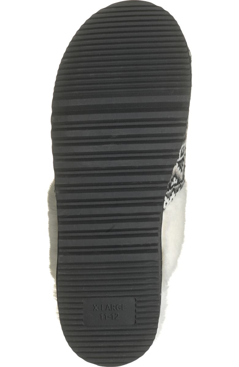 Børn Fair Isle Faux Fur Lined Scuff Slipper, Alternate, color,