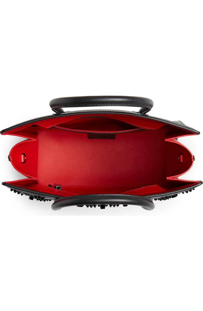 Christian Louboutin Medium Paloma Studded Leather Satchel, Alternate, color, B253 Black/Ultrablack