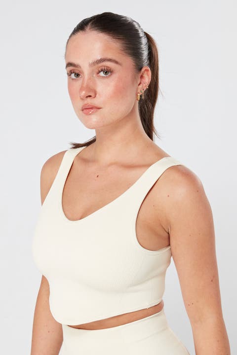 Recycled Seamless Rib Dip Hem Sports Bra