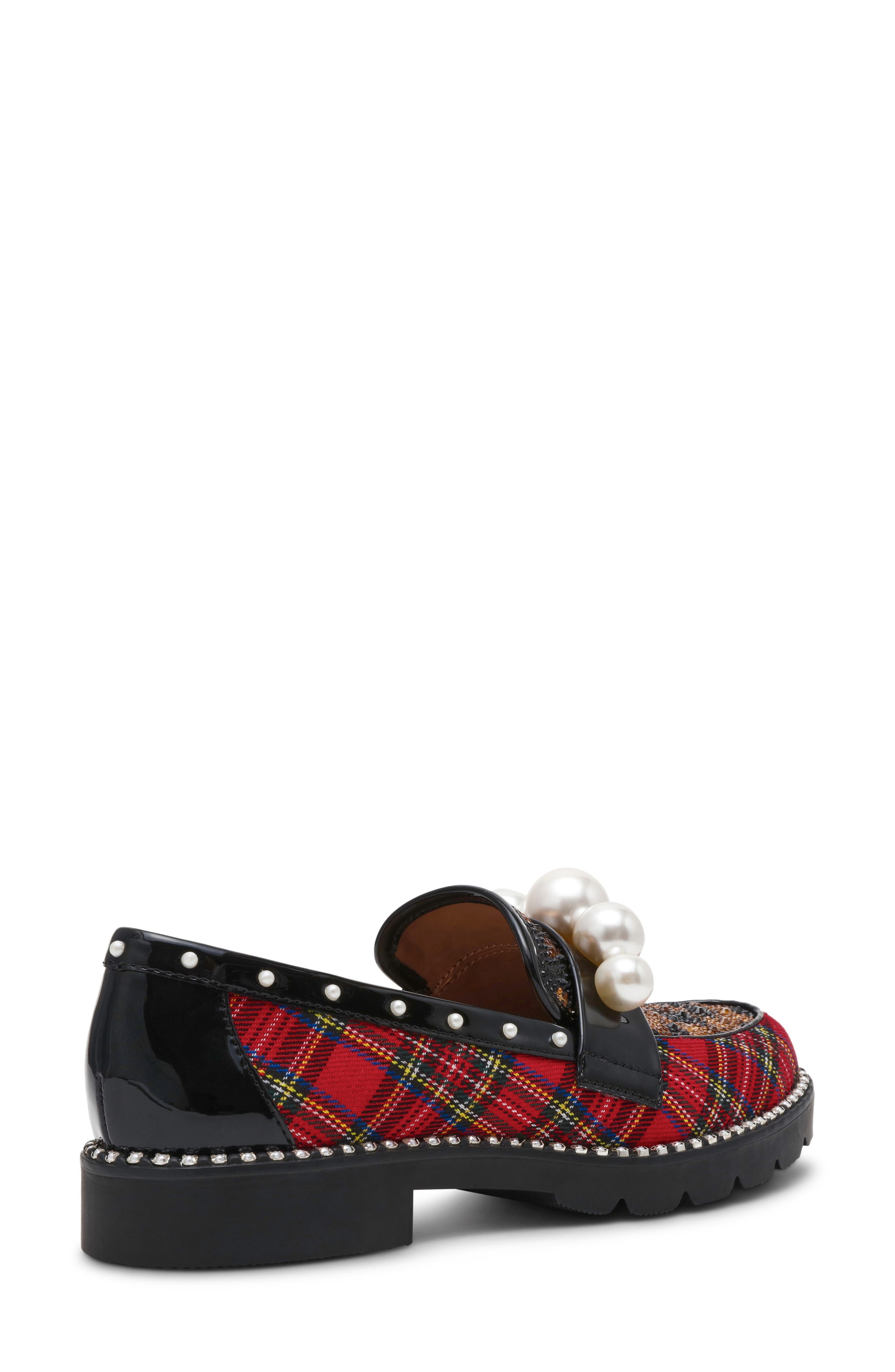 Betsey Johnson Harloe Loafer, Alternate, color, Red Plaid