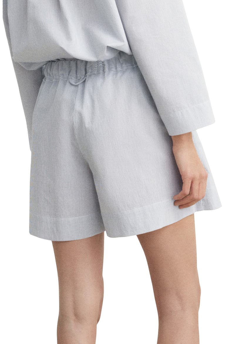Stripe Cotton Blend Pajama Shorts, Alternate, color, WHITE