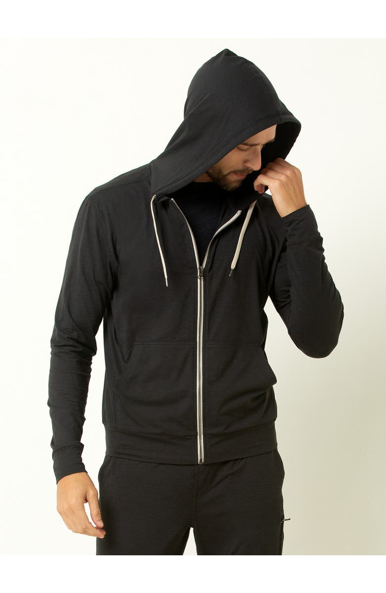 Single Stitch Everyday Full Zip Hoodie, Alternate, color, Heather Black